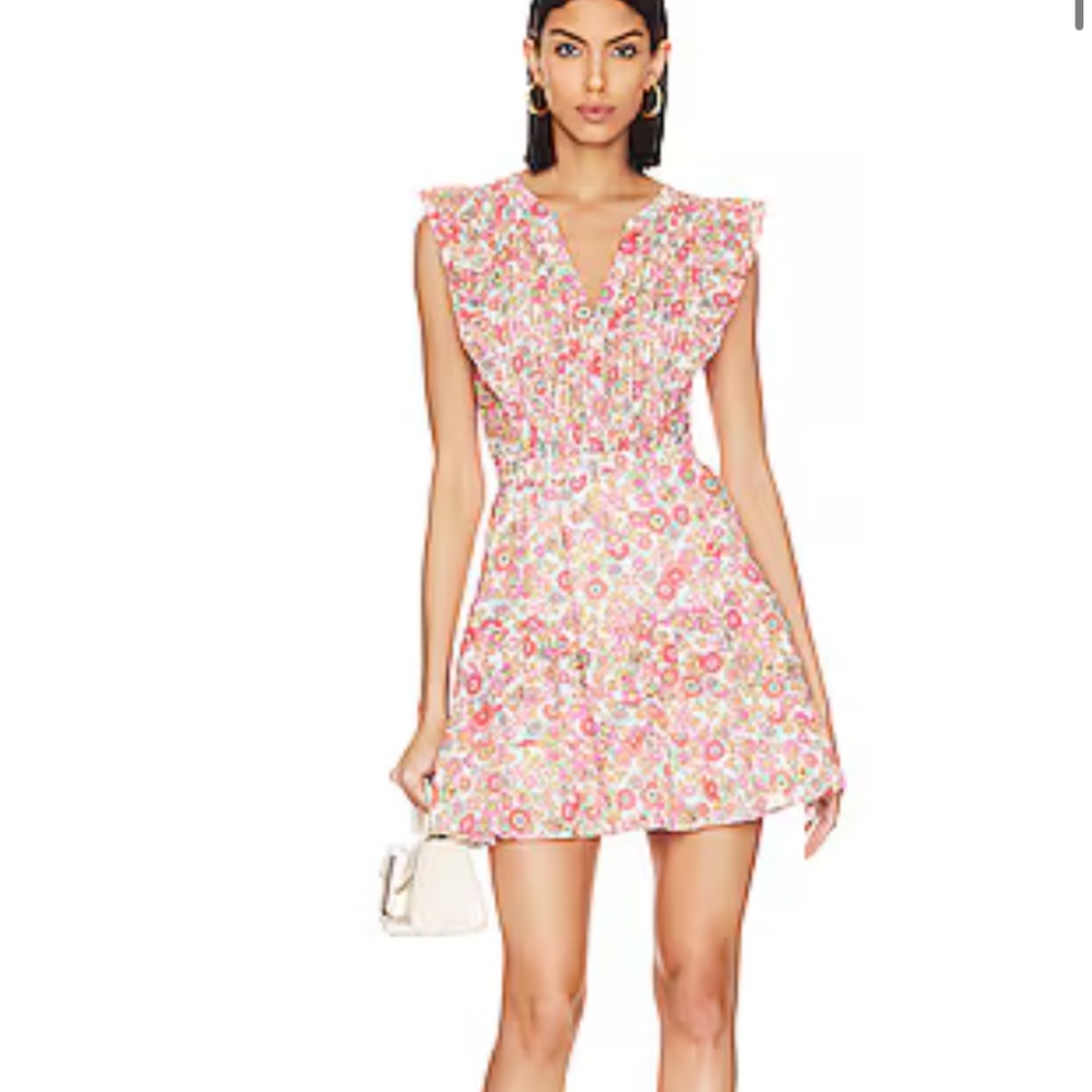 Kianna dress in White ditsy floral